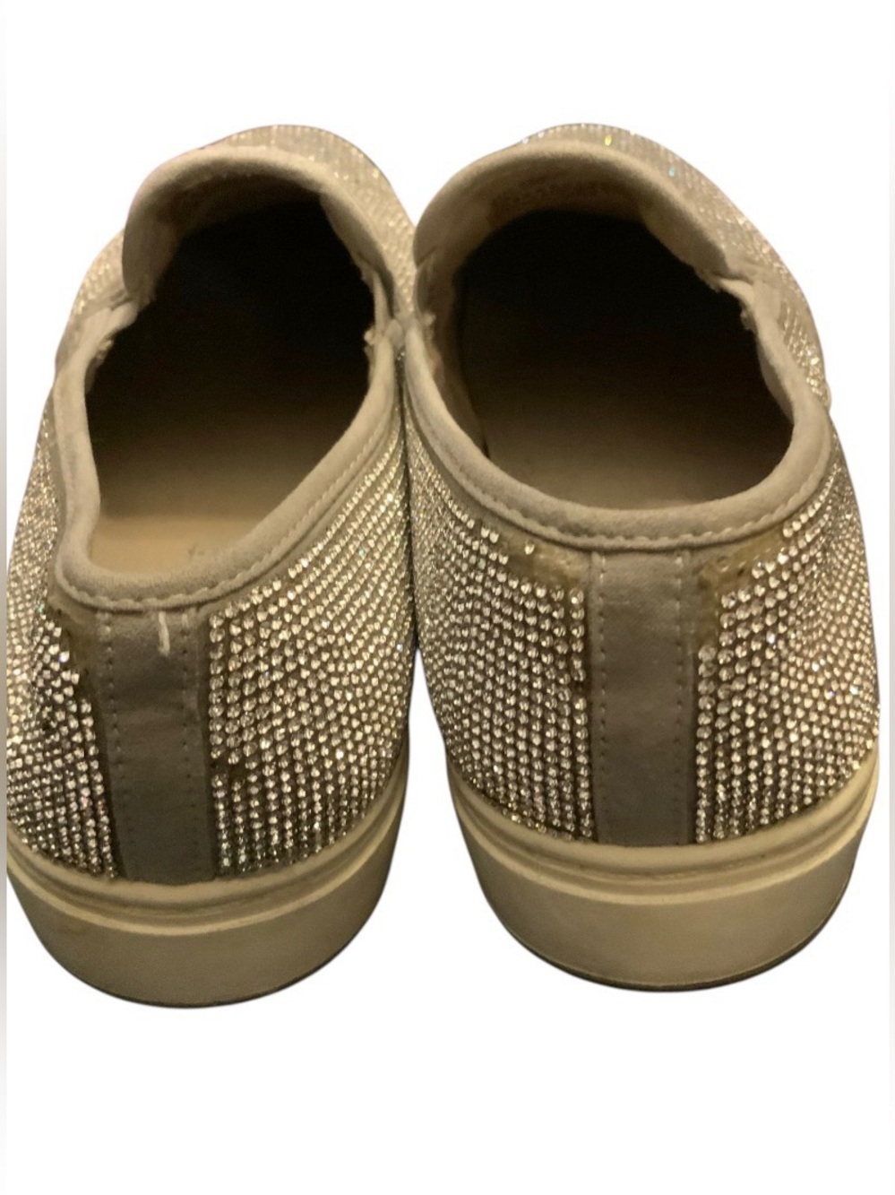 Steve Madden Sparkling Silver Crystal Slip-On Flats - Picture 10 of 10